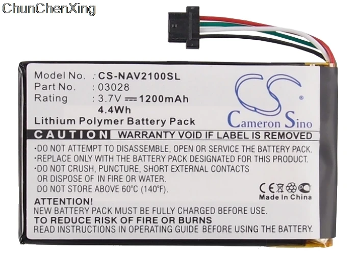Аккумулятор Cameron Sino 1200mAh для Navigon 2100 Max 2110 2120 2150 2310 | Электроника