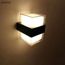 Lámpara de pared al aire libre arriba y abajo 5W 10W doble cabeza rectangular patio luz LED impermeable decoración para el hogar y jardín pared del porche Luz