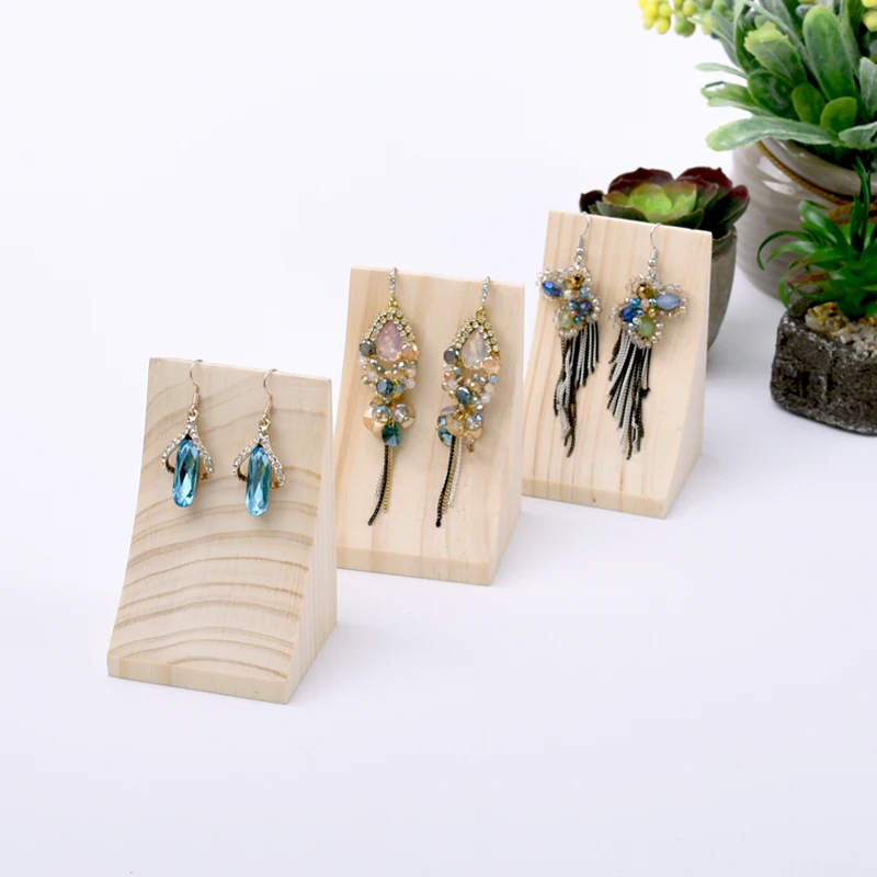 

Wood Curve Shape Drop Earrings Display Holder Earrings Display Stand Jewelry Display