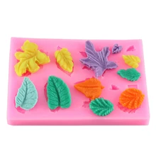 DINIWELL форма листьев силиконовая форма для торта для 3D шоколадного печенья креативные розовые формы для помадки кухонные инструменты для выпечки десерта