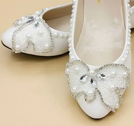 

Wedding flat shoes for woman milk white light ivory PR666 pearls rhinestones luxury brides bridesmaid party flats womens