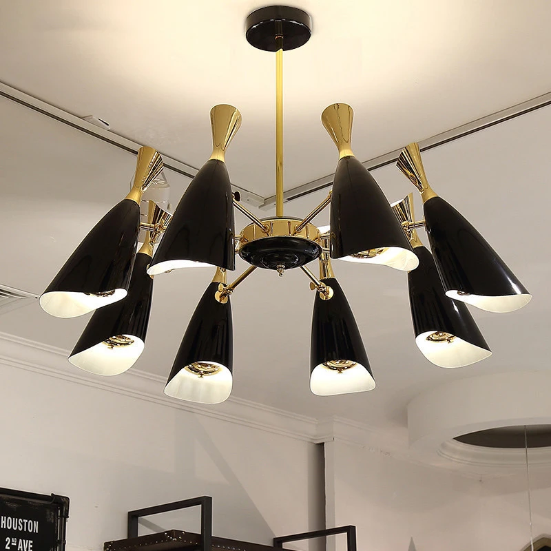 

Modern LED Chandelier For Living Room E14 Lustres Ceiling Mounted Chandeliers With Metal Lampshade Dining Lights
