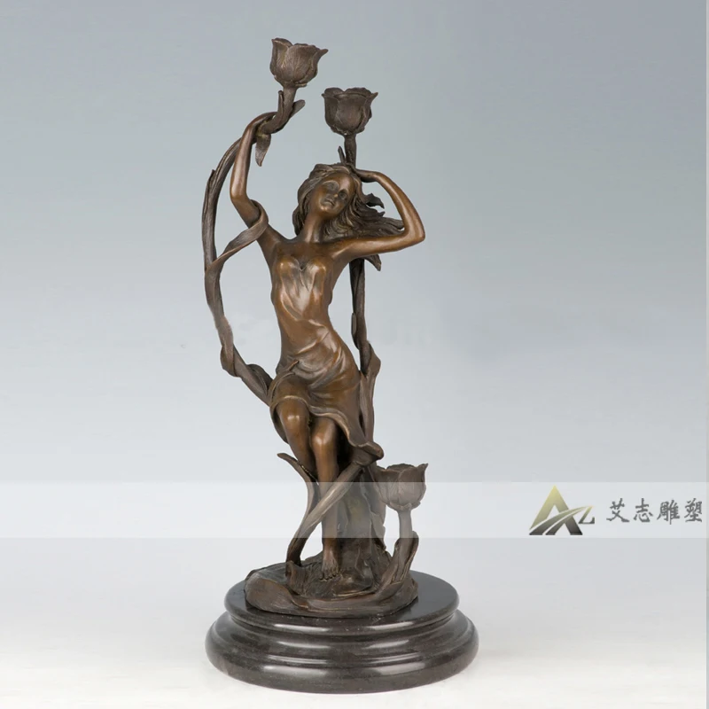 Bronze sculpture, fashion statue decoration zt 019E6din Stones from