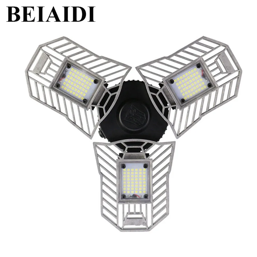 

BEIAIDI 60W Led Deformable Garage Light Ceiling Light High Intensity Parking Workshop Basement Lighting Industrial Mining Lamp