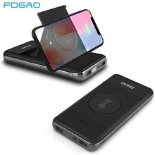 Fdgao, беспроводное зарядное устройство, внешний аккумулятор 20000 мАч, Qi, двойной USB, внешний аккумулятор для iPhone XS Max, XR X 8, samsung, S9, S8, Xiaomi