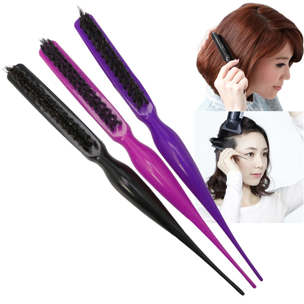 

Salon Black Hair Brushes Comb Slim Line Teasing Combing Brush Styling Tools DIY Kit Professional Plastic Hairdressing Combs