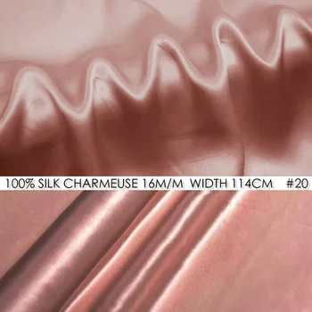 

SILK CHARMEUSE SATIN 114cm width 16momme/100% Pure Silk Fabric Factory-Direct-Sale Online Store Free Shipping Pale Pink NO 20