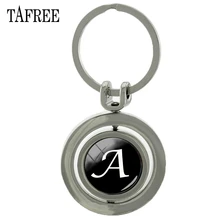 TAFREE nueva llegada llavero con letras de la letra de la flor de la vendimia un llavero con encanto retro regalo de chavetros para la joyería de las mujeres H415