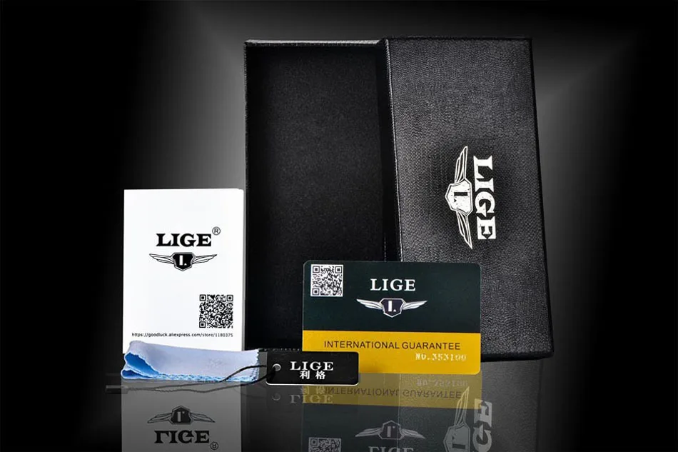 Люксовый бренд Мужские часы LIGE хронограф мужские спортивные черные часы водонепроницаемые полностью Стальные кварцевые мужские часы Relogio Masculino
