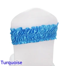 Бирюзовый пояс свадебный стул створки гофрированный спандекс пояс для чехлы на стулья подходит для всех стульев для свадьбы, банкета, вечерние украшения