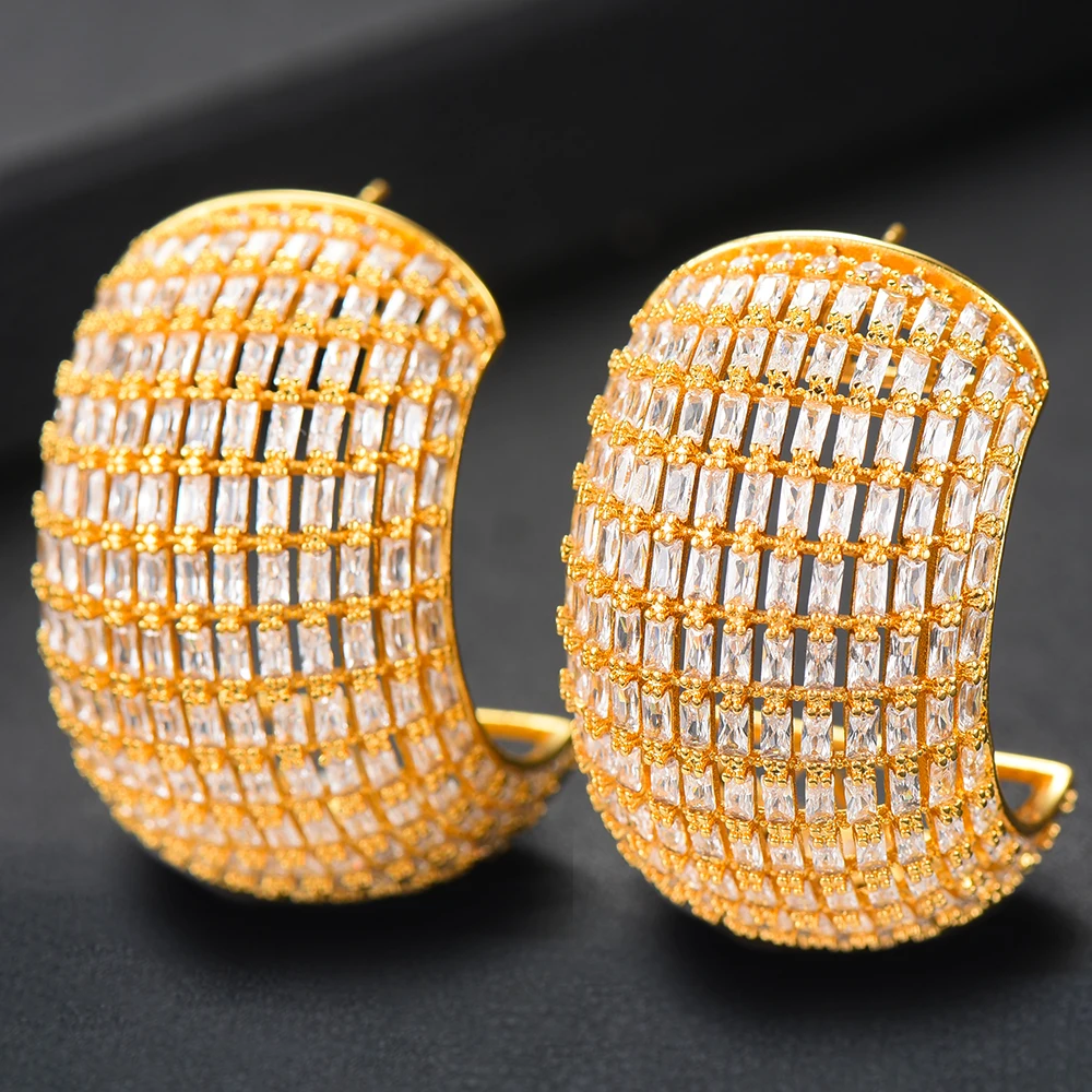

GODKI Trendy Charms Multicolor Cubic Zircon CZ Statement Earrings Korean Elegant Womens Stud Earring boucle d'oreille femme 2019