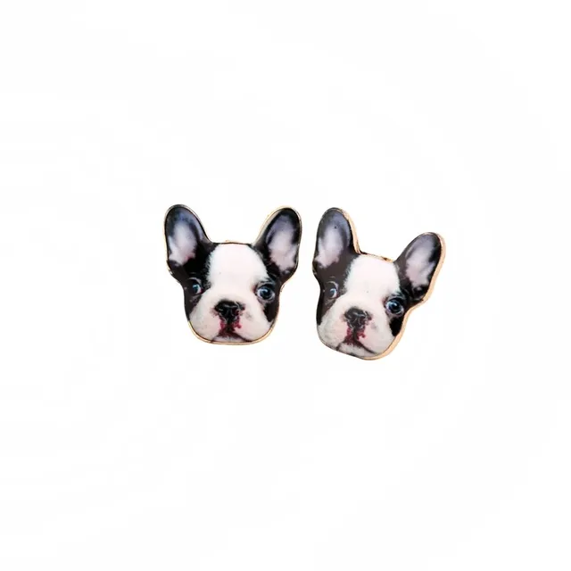 New Fashion Vintage Animal French Bulldog Earrings For Women Cute New Fashion Vintage Animal French Bulldog Earrings For Women Cute Gold Puppy Dog Stud Retro