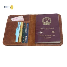 Бумажник для паспорта RFID Блокировка сверху зерна из натуральной коровьей кожи Обложка для паспорта кошелек унисекс держатель для карт дорожный кошелек
