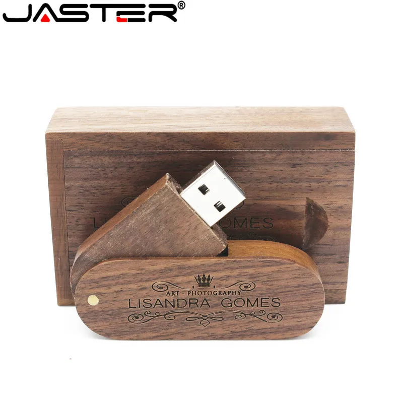 JASTER деревянный USB флеш-накопитель, 4 ГБ, 8 ГБ, 16 ГБ, 32 ГБ, 64 ГБ, USB 2,0, флешка, логотип, память, USB ключ, u-диск