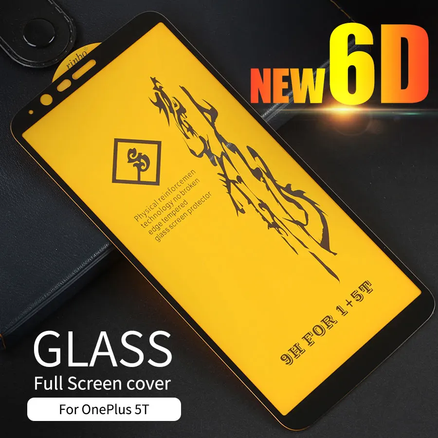 Jappinen НОВЫЙ 6D Полный Клей закаленное стекло для Oneplus 5 T полное покрытие протектор