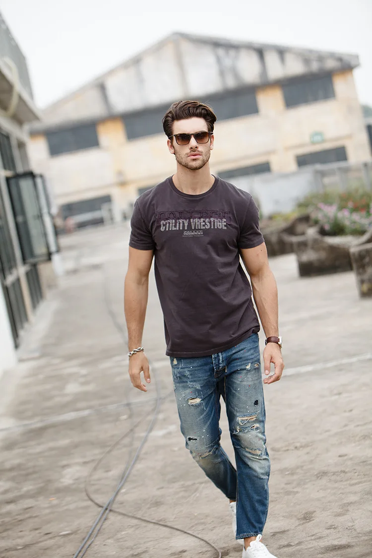 GustOmerD, новинка, Мужская брендовая футболка, s, модная, короткий рукав, Slim Fit, футболка s, для мужчин, с буквенным принтом, топы, для мужчин, хлопковая футболка