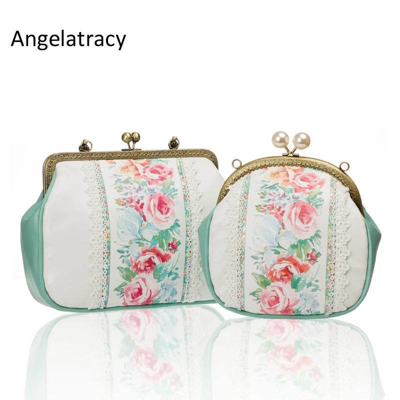 Женские сумки с розовым принтом Angelatracy синие Сумки из искусственной кожи женские