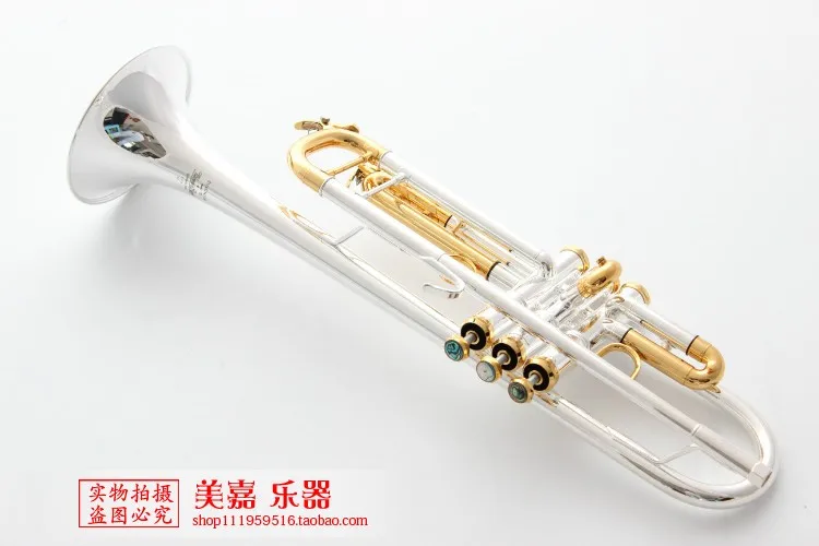 New Bach LT180S-72 Bb Trumpet Instruments Surface Golden Silver Plated Brass Bb Trompeta Professional Musical Instrument
