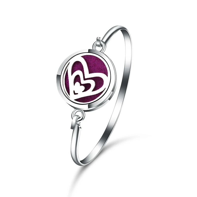 

MODKISR Wholesale Aromatherapy Diffuser Bracelet Stainless Steel Heart 25mm Magnet High Quality Essential Oil Wild Trendy Locke