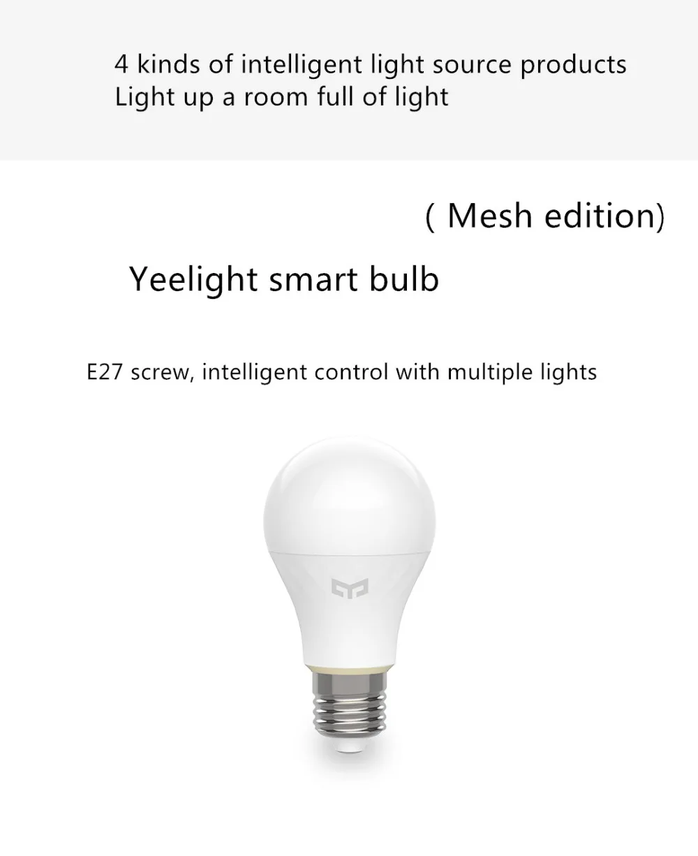 Новейшая версия Xiaomi mijia yeelight bluetooth сетчатый умный прожектор, умная лампочка и светильник, работа для приложения mihome