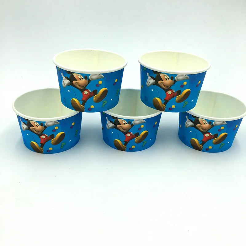 

10PCS/LOT MICKEY ICE CREAM CUPS KIDS BIRTHDAY PARTY SUPPLIES MICKEY MOUSE HAPPY BIRTHDAY PARTY ICE CREAM BOWLS