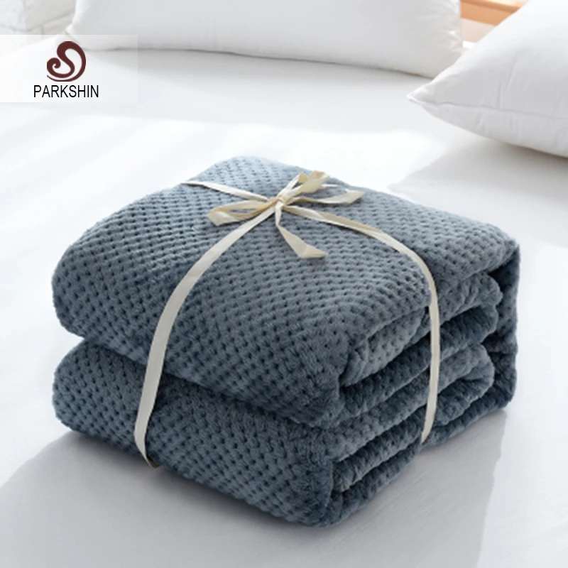 

Parkshin Fashion Dark Blue Flannel Pineapple Blanket Aircraft Sofa Office Adult Blanket Car Travel Warm Throw Blanket For Couch