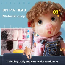 Супер милый DIY свинья/кролик животное кукла голова глаза волосы материал Макияж набор инструментов для OB11 1/12 Кукла тело игрушка(без клея