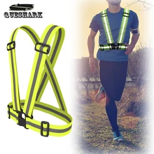 Высокая видимость унисекс Открытый Жилет Безопасности Светоотражающий ремень безопасности жилет подходит для ночного бега Велоспорт Спорт Одежда на открытом воздухе