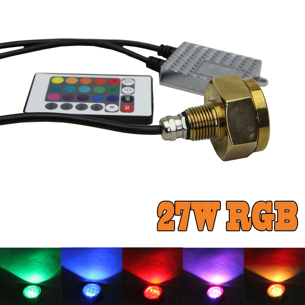 1x Marine RGB color change Cree chip LED Boat Drain Plug Underwater