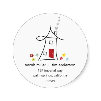 

3.8cm New Home Address Labels Classic Round Sticker