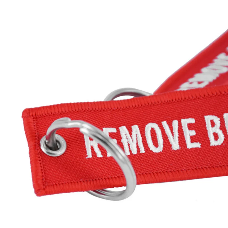 CLELO 2PCS Bag Accessories backpack Pendant With Remove Before Flight Key Chains Tag Label Women Bag Ornament For Gifts