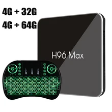 4GB 64GB Android Tv Box H96 MAX X2 Amlogic S905X2 Android 8.1 Smart Tv Quad Core 2.4G&5.8G Dual Wifi USB 3.0 BT 4K Set Top Box