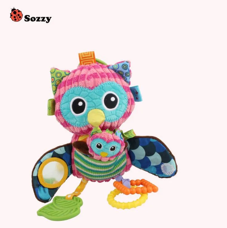 Sozzy Baby многофункциональная хлопковая игрушка Сова удерживающий Детский комплект погремушки искажающее Зеркало Подвеска детская коляска автомобильная кровать Милая Скидка 40