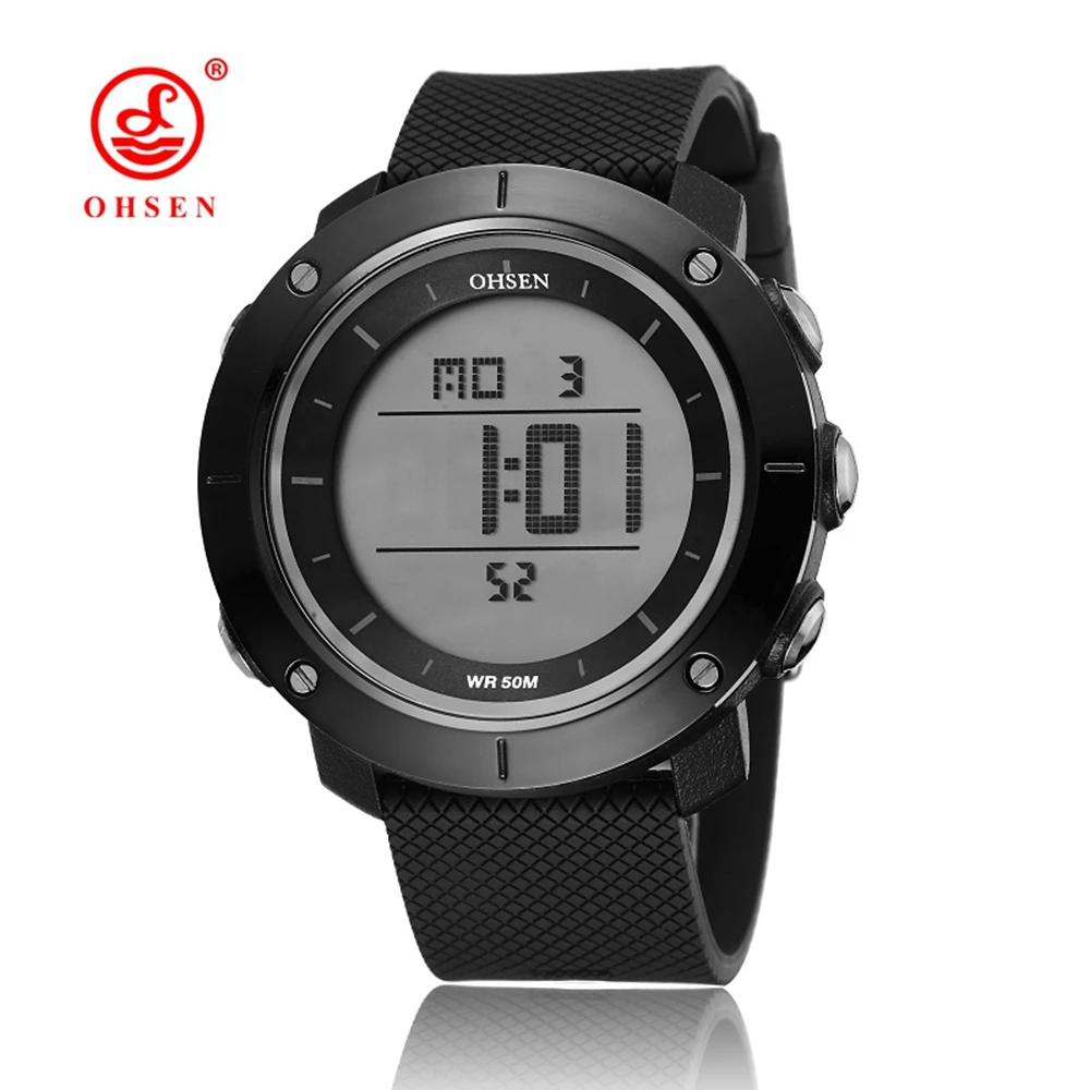 

OHSEN Waterproof Stopwatch Army Analog Digital Men's Watches LED Electronic Womens Clock Sport Wrist Watch Relogio Masculino