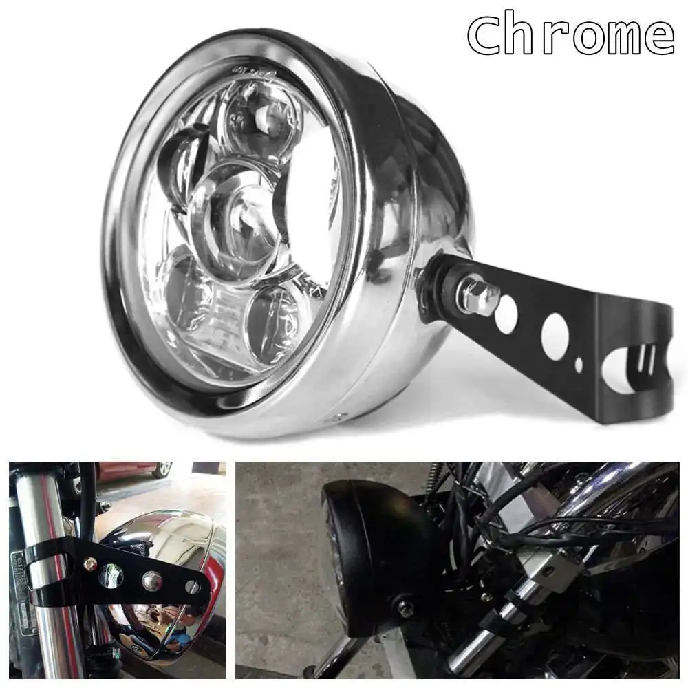 Black 5.75" Adjustable Headlight Bucket Assembly for Kawasaki Ducati