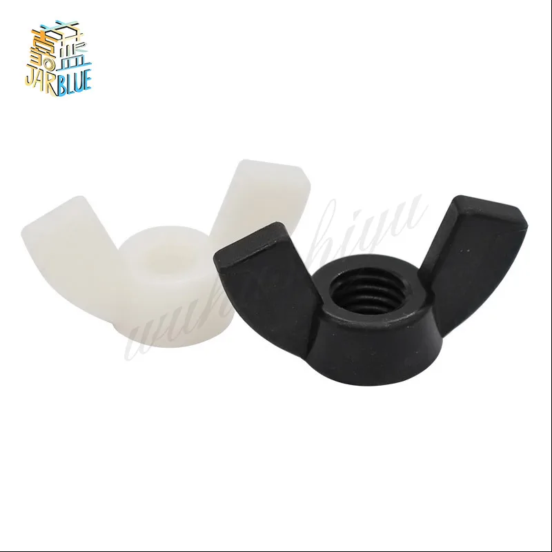 20Pcs M4 M5 M6 M8 DIN315 Hand Tighten Black And White Nylon Nut Wingnut Butterfly Ingot Plastic Wing Nuts | Обустройство дома