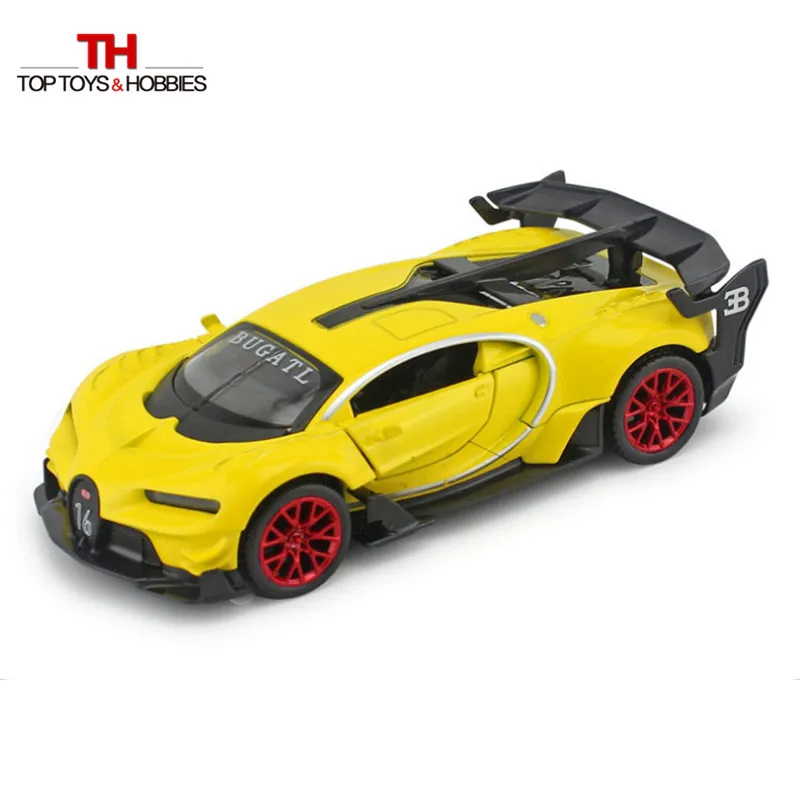 1/32 литой под давлением Bugatti Veyron GT Модель автомобиля красный/синий/желтый со звуком и светильник коллекция автомобиля игрушки для мальчика Детский подарок