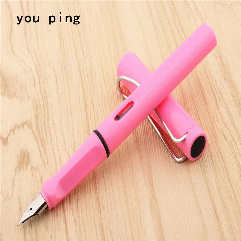 Высокое качество 555 цветов студент, школа, офис F и EF перо авторучка лучший подарок чернила каллиграфия ручка канцелярские принадлежности - Цвет: Розовый