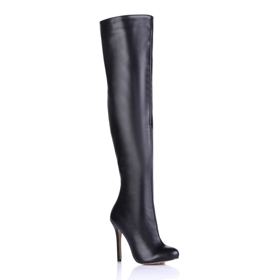 CHMILE CHAU/черная пикантная обувь для вечеринок Женские Сапоги выше колена на высоком каблуке-шпильке с круглым носком в сдержанном стиле zapatos mujer 0640CBT-S1
