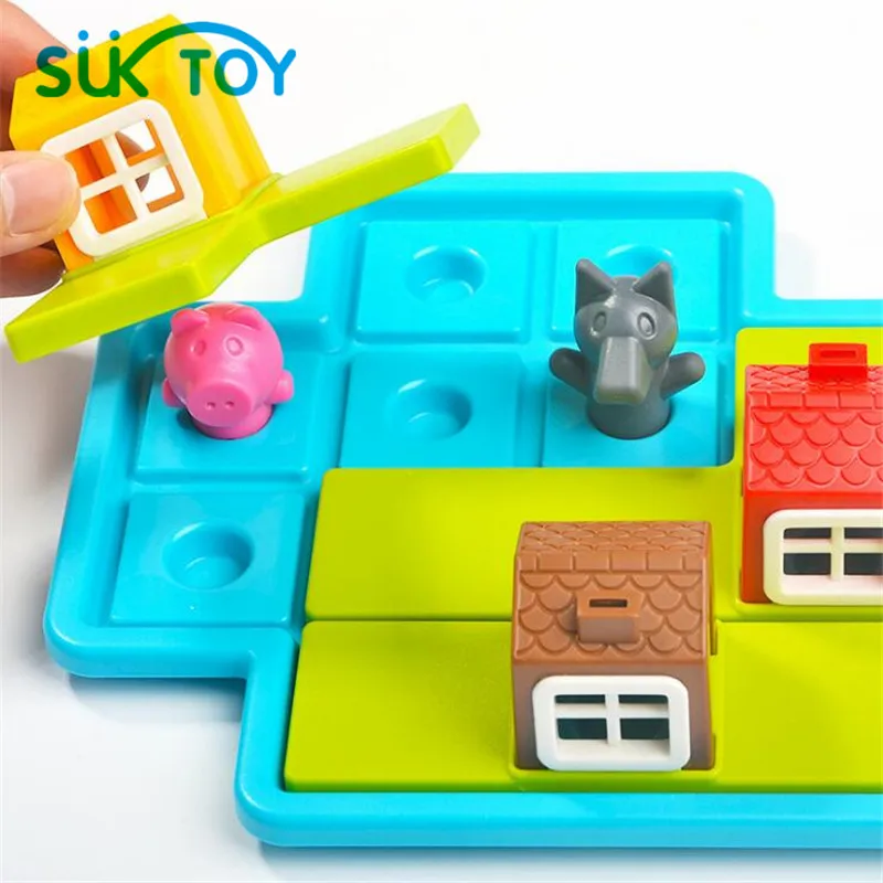 Smart Hide&Seek Board Games Three Little Piggies 48 Challenge with Solution Games IQ Training Toys For Children Oyuncak Smart Hide&Seek Board Games Three Little Piggies 48 Challenge with Solution Games IQ Training Toys For Children Oyuncak