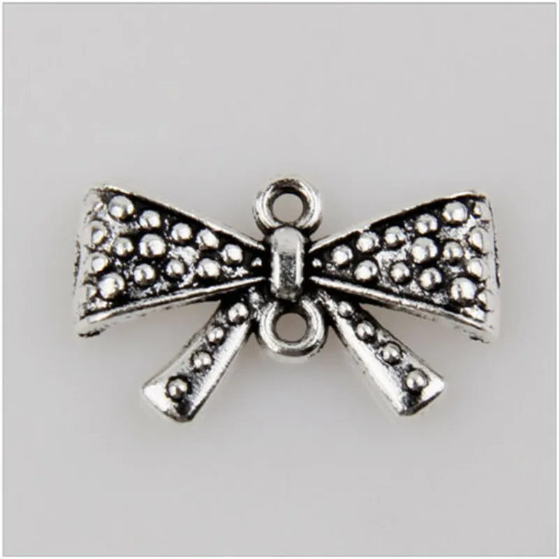 40 metal charm jewelry making accessories Tibetan silver bow connector 12x20mm ancient pendant | Украшения и аксессуары