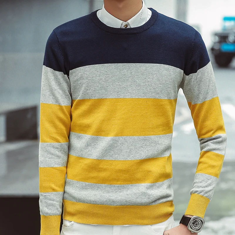 2019 Mens Sweater Casual Design Slim Fit Cotton Full