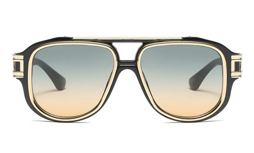 Квадратные Солнцезащитные очки больших размеров для мужчин и женщин с толстой металлической оправой, брендовые дизайнерские модные мужские и женские очки 45449