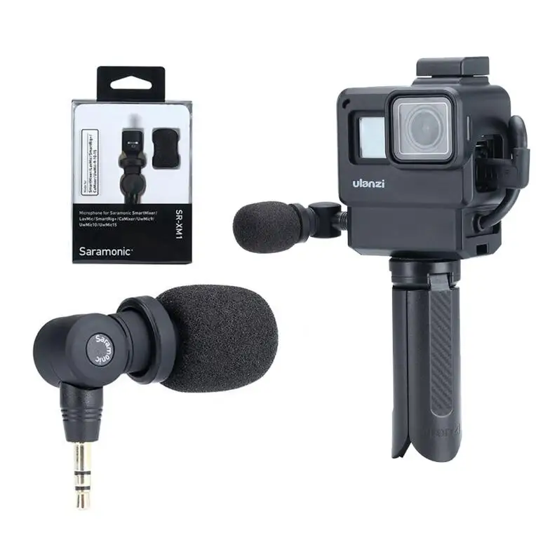 Saramonic SR-XM1 3,5 мм TRS микрофон Plug and Play микрофон для DSLR камер Видеокамеры муфта лобовое стекло подарок с V2 V2 Pro клетка - Цвет: With V2Pro whole kit