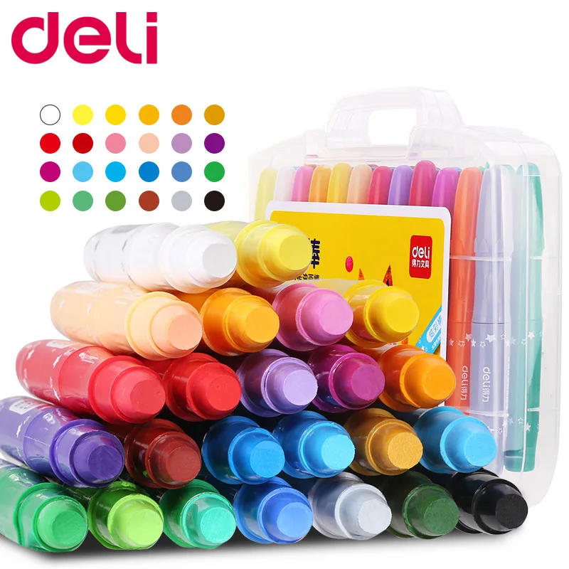 Günstige Deli ungiftig 12 24 36 farbe wasser löslich öl pastell wachs kreide set für schule malerei kunst liefert nette zeichnung stift kind geschenk
