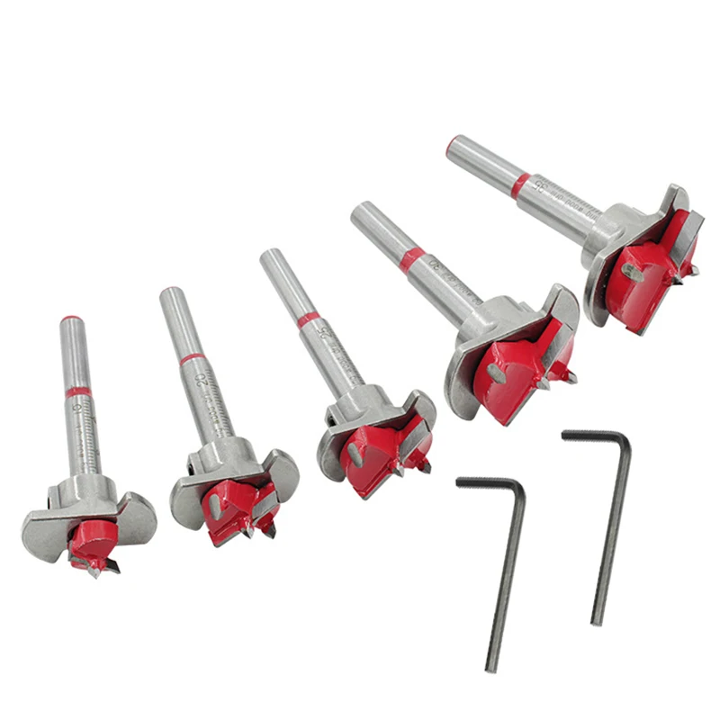

15/20/25/30/35mm Forstner Tips Woodworking Tools + 2pcs Hex Wrench Hole Saw Cutter Boring Drill Bits Tungsten Carbide Cutter