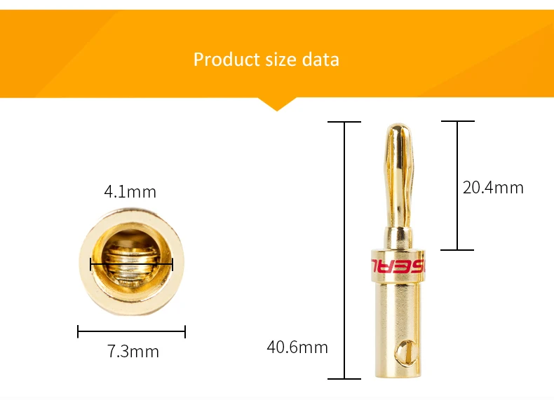 Choseal 8Pcs Banana Plugs DIY Speaker Cable Connector 24K Gold-Plated Banana Plug  Speaker Cable Audio Cable Connector   (11)