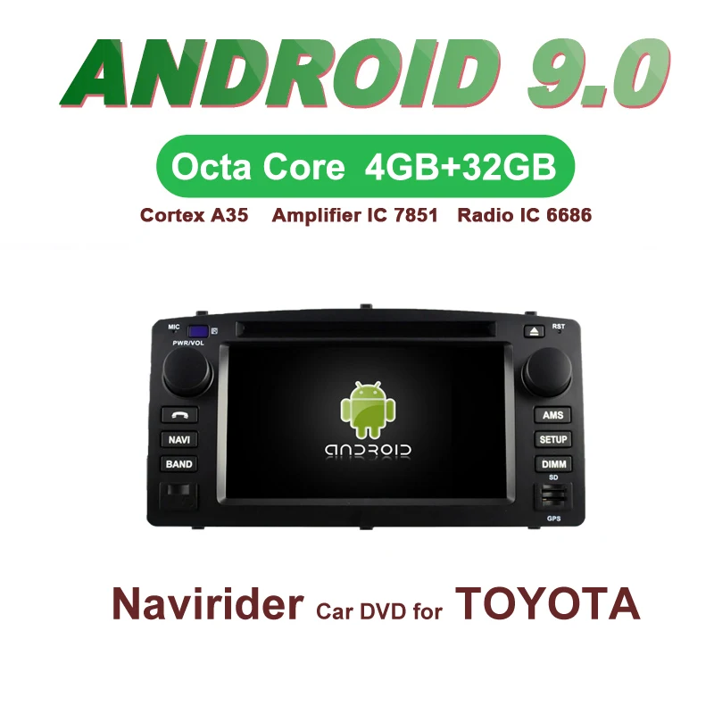 

OTOJETA Car GPS 6.2inch Android 9.0 Radio FOR TOYOTA COROLLA 2004-2007 Navigation Capacitive screen support mirror link