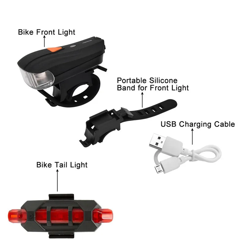 USB Rechargeable bicycle kit Bike LED rechargeable Head Front Light and rechargeable Rear Tail Lamp Set new A30 USB Rechargeable bicycle kit Bike LED rechargeable Head Front Light and rechargeable Rear Tail Lamp Set new A30