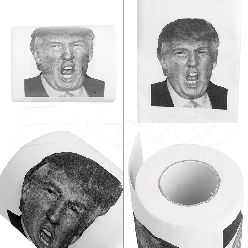 1 рулон напечатанной туалетной бумаги Дональда Трампа с напечатанным юмором домашняя ванная комната туалетный рулон бумажных салфеток 2 слоя 240 листов